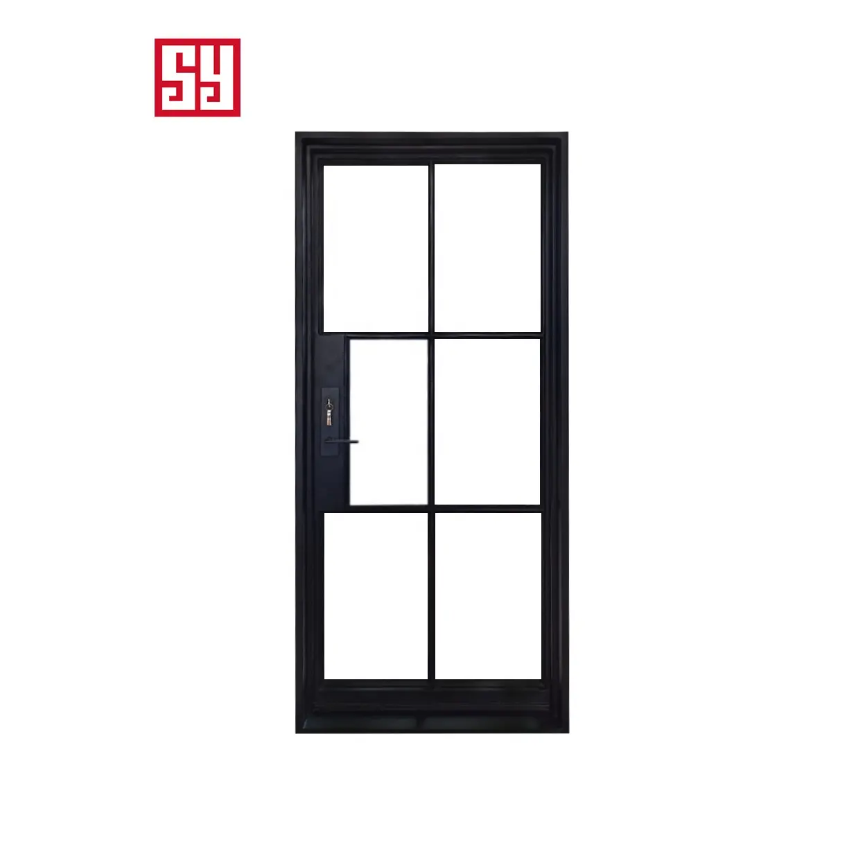 Современная минималистская Роскошная дверь из кованого железа во французском стиле, стальная стеклянная дверь для спальни с графическим дизайном