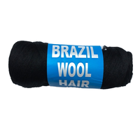 Extension Capillaire en Laine Noire du Brésil de Haute Qualité 70 Grammes Fibre Synthétique Résistante à la Chaleur pour Tresses Africaines En Vrac