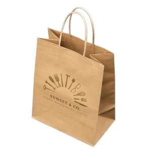 ถุงกระดาษคราฟท์สีน้ำตาลแบบขายส่ง เป็นมิตรกับสิ่งแวดล้อม - พิมพ์โลโก้ตามสั่ง สำหรับบรรจุภัณฑ์งานฝีมือ เทียน และกรอบรูป - Product Image 3