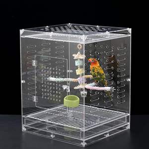 Cage à oiseaux en acrylique transparent sur mesure, idéale pour les canaris, les canaris et les bougies, facile à transporter, présentoir - Product Image 1