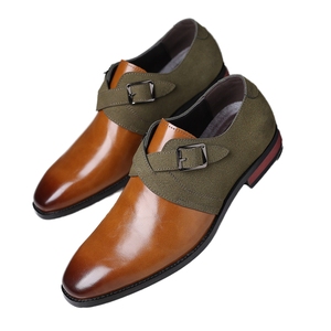 Nuevos Mocasines de Cuero Genuino con Bloques de Color a la Moda, Casuales, Tallas Grandes, Punta Puntiaguda, Hebilla Británica, Impermeables y Transpirables para Negocios - Product Image 1