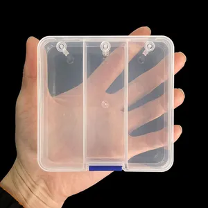 WEIHE 10*10*2cm Tackle Box Fishing Bait Storage 3 Compartment Box For Fishing Lure Transparent PP Boxes