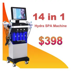 Mesin hidroponik kecantikan wajah, peralatan Salon hydradermabrasi Jet oksigen hidra 14 dalam 1 harga rendah kualitas terbaik