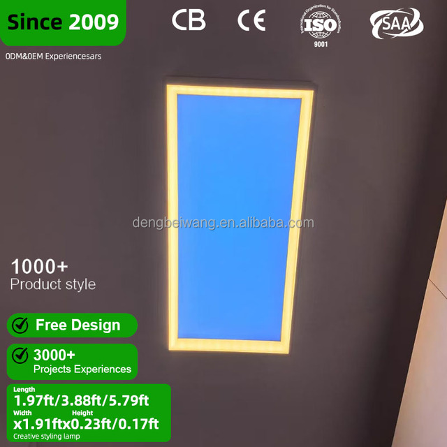 Indoor Artificial Sunlight High CRI 6000K Modern Recessed Window Blue Sky Rooflight LED Ceiling Virtual Skylight Panel 24W IP54