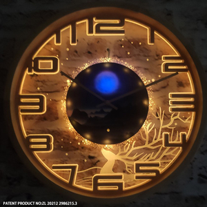 16" Luminous <b>Wall</b> <b>Clock</b> <b>Silent</b> No Ticking Wood Frame Lighted <b>Clock</b> with Smart Sensor to Turn On/Off Lights in Low/Bright Light - Product Image 3