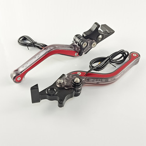 Leviers de frein de moto Qiangye, rouge et noir, en alliage d'aluminium, réglables pour freins à double disque, pièces de modification - Product Image 2