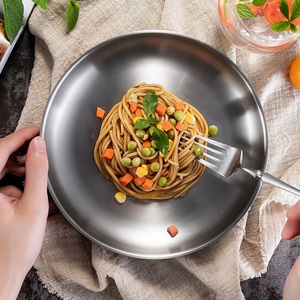 Tái Sử Dụng Rotundity 304 Thép Không Gỉ Bát Hộ Gia Đình Gạo/Mì Bát Hai Lớp Gia Vị Món Ăn Kim Loại Tấm - Product Image 3