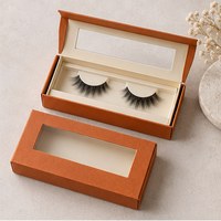 Boîte rigide écologique personnalisée pour faux cils, boîte pliante avec fenêtre transparente et logo personnalisé pour l'affichage en vente au détail des cils