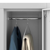 Casier de gym personnalisé à 6 portes en acier avec serrure à code, design moderne, armoires métalliques durables avec cintre, finition thermolaquée