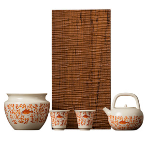 Retro Style Porcelain Tea Set <b>One</b> Pot Two <b>Cups</b> With Lid For Kung Fu Tea Office Afternoon Tea Use - Product Image 5