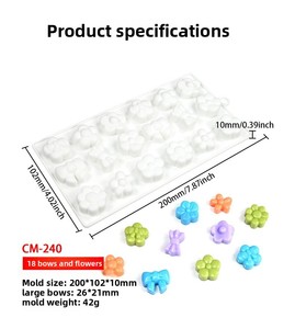 Molde de Silicona YS de 18 Cavidades con Forma de Flor y Lazo para Chocolate, Mousse, Postres Franceses y Repostería, Ideal para San Valentín - Product Image 6