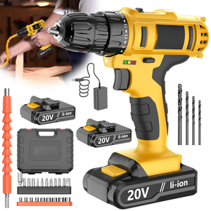 Perceuse-visseuse sans fil 20V avec moteur à balais à vitesse variable, mini-outil de bricolage sans clé, alimentation par batterie, modèle CD-20AN-2 (version américaine) - Product Image 1