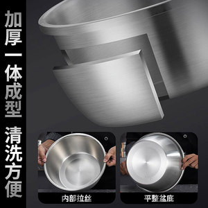 Stainless Steel Mixing Bowl 201 Glossy Thickened <b>Round</b> Kitchen Baking Dough Soup Vegetable Washing <b>Basin</b> - Product Image 5