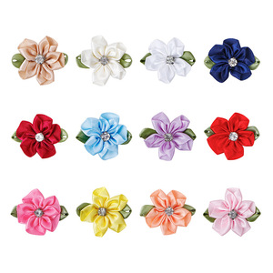 Mafolen-<span class=keywords><strong>Lazo</strong></span> decorativo de colores puros hecho a mano, <span class=keywords><strong>lazo</strong></span> de poliéster satinado <span class=keywords><strong>con</strong></span> rosas y flores, <span class=keywords><strong>con</strong></span> diamantes de imitación - Product Image 1