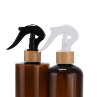 Botol plastik pembersih ruangan, kabut halus kosong 50ml 100ml 150ml 250ml 8oz 500ml 16oz Amber putih bening dengan pemicu bambu