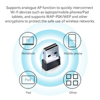 Adaptateur Wifi de haute qualité Veggieg pour ordinateur de bureau/ordinateur portable Mini 300 Mbps Prise en charge de l'adaptateur USB sans fil haute puissance Carte réseau