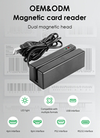 Lector de Tarjetas Magnéticas MSR98 Portátil de Doble Cara, Bidireccional, 3 Pistas, con Interfaz Serial USB o Personalizada