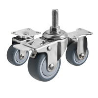 Roues de chariot à roulement silencieux, faciles à diriger, durables, directement de l'usine, 1,5 pouce, 2 pouces, 50 mm, support en acier inoxydable M10, roues en TPR