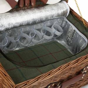 Cesta de Picnic de Mimbre Hecha a Mano con Juego de Cubiertos, Cesta de Mimbre Tejida para Guardar Alimentos al Aire Libre - Product Image 5