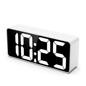กระจกนิรภัย LED นาฬิกาปลุกตั้งโต๊ะแบบดิจิทัลสำหรับกลางวันและกลางคืนมัลติฟังก์ชันทันสมัยใหม่ - Product Image 1