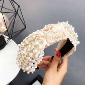 เครื่องประดับผมแฟชั่นของผู้หญิง,<span class=keywords><strong>ที่</strong></span><span class=keywords><strong>คาด</strong></span><span class=keywords><strong>ผม</strong></span><span class=keywords><strong>ไข่มุก</strong></span>หวานประดับโบว์ลูกไม้สไตล์เกาหลี - Product Image 6