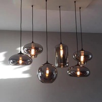Lampes suspendues colorées DIY de style nordique, abat-jour en forme de globe, lampe suspendue en verre