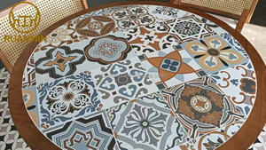 Set Tavolo e Sedie in Stile Retrò Americano per Piccoli Bar e Caffetterie, Adatto per Set da Dessert <span class=keywords><strong>con</strong></span> Tavoli Rotondi Floreali - Product Image 5