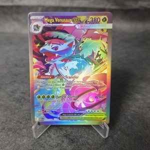 <span class=keywords><strong>Tarjeta</strong></span> Coleccionable Holográfica <span class=keywords><strong>de</strong></span> Anime <span class=keywords><strong>de</strong></span> Pokémon Mega Venusaur Arcoíris Flash Proxy Full Art para Hobby, Venta al por Mayor - Product Image 1