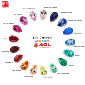 Venta al por Mayor de Gemas Sueltas de Zafiro Cultivado en Laboratorio, Multicolores, Corte <span class=keywords><strong>Pera</strong></span>, con Certificado AGL, Personalización para <span class=keywords><strong>la</strong></span> Creación de Joyería DIY - Product Image 1