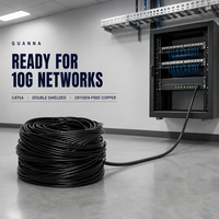 Kabel Ethernet Bulk Terproteksi SFTP Cat6A 305m CCA 10G untuk Kabel Rak Server Bersertifikasi CE/FCC, Panjang Dapat Disesuaikan