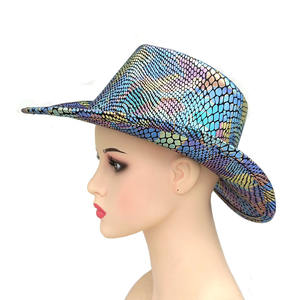 Nuevo diseño colorido sombrero de <span class=keywords><strong>vaquero</strong></span> brillante neón sirena vaquera sombrero occidental - Product Image 1