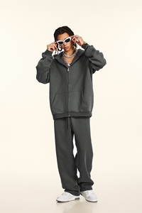 Ensemble <span class=keywords><strong>de</strong></span> sweats à capuche et pantalons <span class=keywords><strong>de</strong></span> survêtement <span class=keywords><strong>de</strong></span> haute qualité pour hommes, ensemble personnalisé en deux pièces, sweat à capuche zippé lourd pour hommes, survêtement - Product Image 5