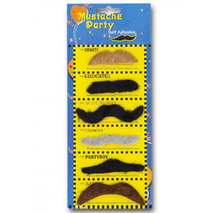 ชุดหนวดติดกาวแบบคละแบบ 6 ชิ้น - Product Image 1