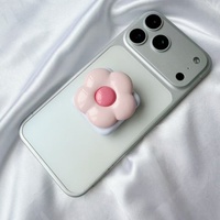 Support de téléphone portable universel rétractable 3D en forme de fleur avec miroir, adhésif, support de bureau portable