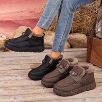 Nouvelles bottes d'hiver basses pour femmes, tige en microfibre, semelle épaisse, doublure en polaire extra épaisse, chaussures chaudes et confortables avec