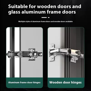 Hydraulic Corner Cabinet Aluminum Frame Glass Door Hinge Minimalist <b>Narrow</b>-Edge 165-Degree Wide-Angle Hinge Furniture Hinge - Product Image 5