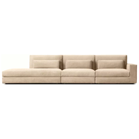 Nouvelle arrivée : canapé modulaire en forme de L Lugano, ensemble de canapés sectionnels, coussins doux et moelleux, meubles artisanaux écologiques pour villa