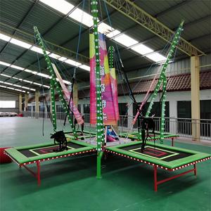 Équipement de divertissement de machine de parc d'attractions de prix bon marché d'usine monte le <span class=keywords><strong>trampoline</strong></span> à l'élastique pour le jeu adulte - Product Image 4
