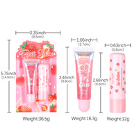 Huile à lèvres transparente à la fraise, ensemble de maquillage transfrontalier, comprenant huile à lèvres et rouge à lèvres