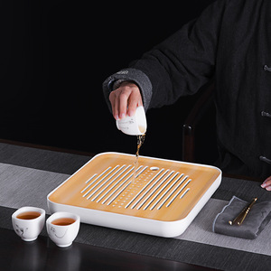 Kung Fu <b>Tea</b> <b>Tray</b> Melamine Square Water Filter Dry Brewing Mini <b>Tea</b> Table Afternoon <b>Tea</b> Use - Product Image 2