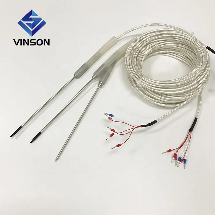 NTC Pengontrol Suhu Thermistor BBQ Sensor Suhu Tinggi PT100 PT1000 Probe Tipis Respons Cepat