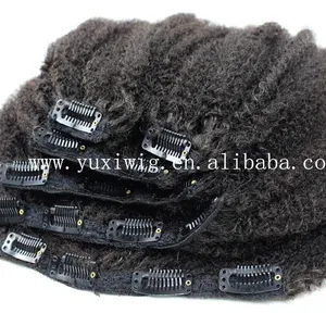 Nina Kinky Curly Clip In Hair Quick Twist Braid peut être coloré et laver les cheveux humains mongols vierges non transformés