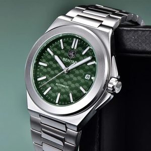 BENYAR BY-5219M Fully Automatic Mechanical <b>Watch</b> for Men's Business Leisure <b>Watch</b> Luxury <b>Silver</b> Night Light Waterproof <b>Watch</b> - Product Image 2