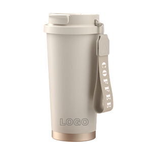 Elegant Stainless Steel Travel Tumbler 500ml Custom Logo Insulated Coffee Cup for Lady <b>with</b> Handle <b>Straw</b> Home Office Use - Product Image 2
