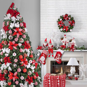 Calcetines Navideños Rojos de Poliéster Suave de 18 Pulgadas, Decoraciones Navideñas Tejidas, Bordado Perfecto, Regalo Navideño, Venta al Por Mayor de Fábrica - Product Image 6