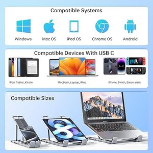 Giá Khuyến Mại Giá Đỡ Laptop Bằng Hợp Kim Nhôm Cầm Tay Có Thể Gấp Gọn Điều Chỉnh Chiều Cao Giá Đỡ Laptop Có Cổng Kết Nối Type C Và Hub USB - Product Image 5