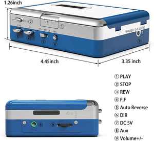 Reproductor de Casetes Portátil con Bluetooth, Grabador, Entrada para Micrófono y Auriculares de 3.5mm, Funciona con Pilas DC/AA, Ideal para Regalo - Product Image 3
