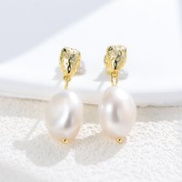Boucles d'oreilles clous Mlluki en argent sterling 925 plaqué or 14 carats avec perles géométriques en forme de fraise pour femmes