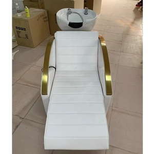 Sillón de Peluquería Eléctrico Moderno Personalizado de Cuero PU con Lavabo de Cerámica, Reposapiés Ajustable y Duradero para Barbería y Salón de Belleza - Product Image 2