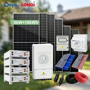 Sistema Solar Híbrido <span class=keywords><strong>Deye</strong></span> de 5KW con Inversor + Batería de 10kwh y Módulos Longi de 440W - Product Image 1
